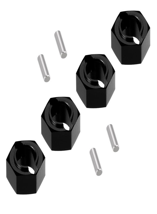 MORFUM 4PCS Aluminum Wheel Hex Hub Extenders Adaptor Combiner Coupler with Pin for LO-SI 1/16 Mini-B LO-SI 1/18 Mini-T 2.0 RC Crawler Car Upgrade Parts (Black) - Image 2